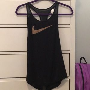 Gold Nike Logo Racerback Tanktop